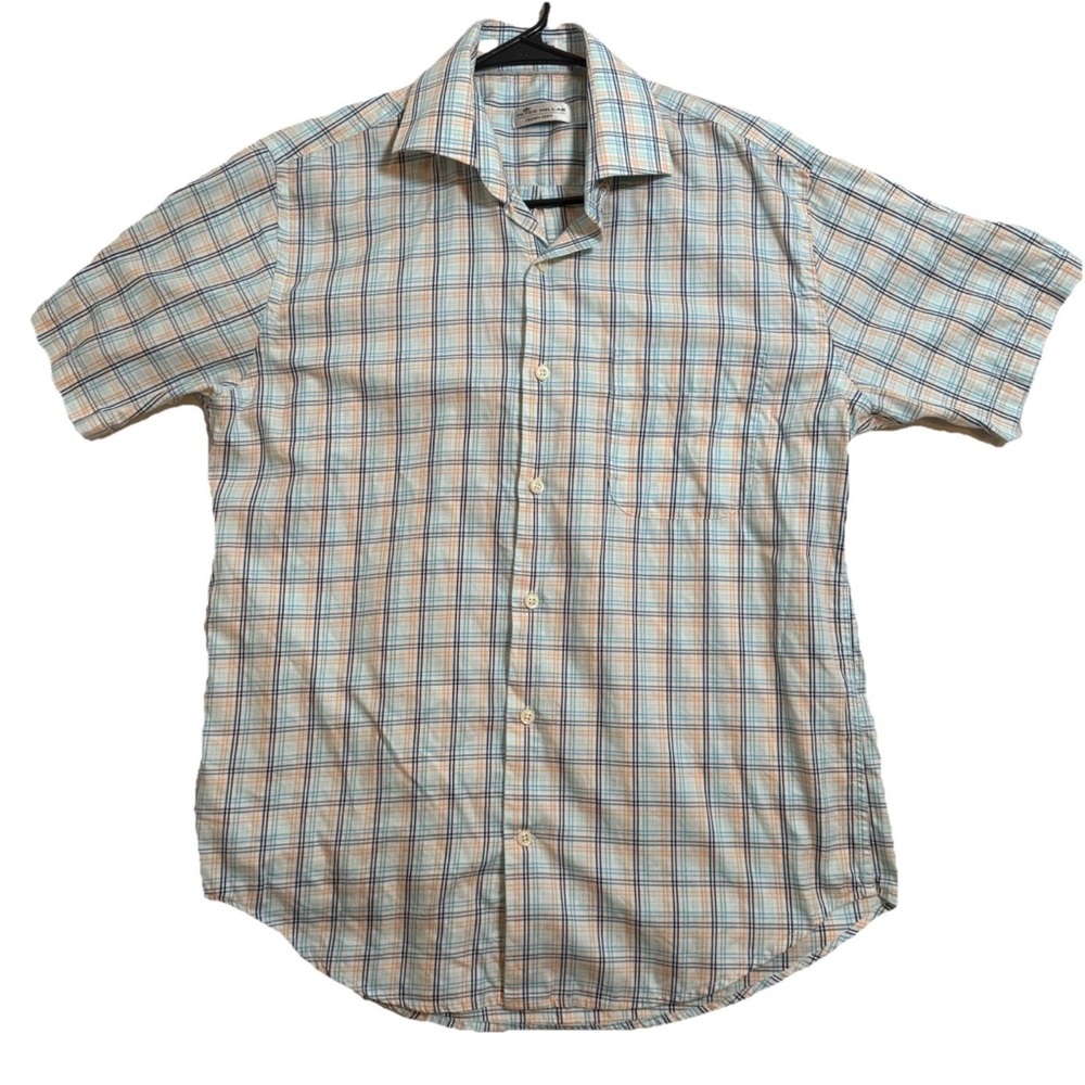 Peter Millar Crown Soft Plaid Short Sleeve Button Down Shirt Men’s Medium